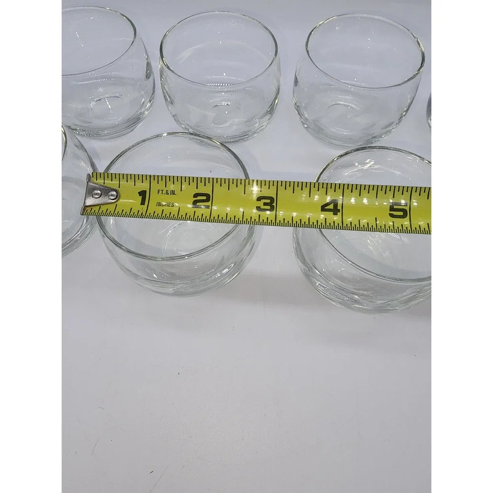 Vintage Etched Leaf Glass Juice Rocks Tumblers Set of 8 Clear Floral Barware